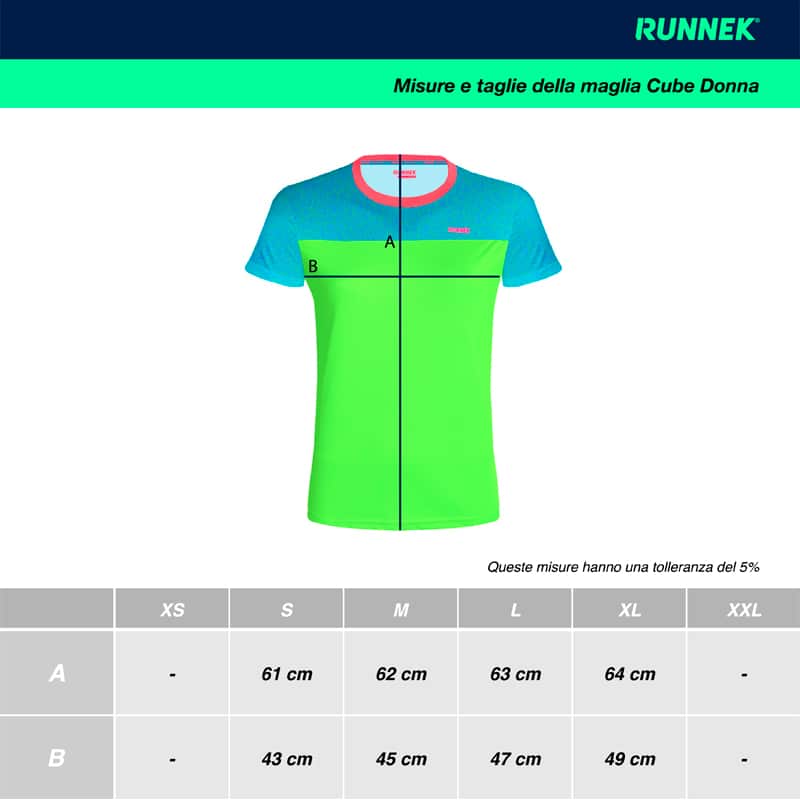 taglie runnek cube donna