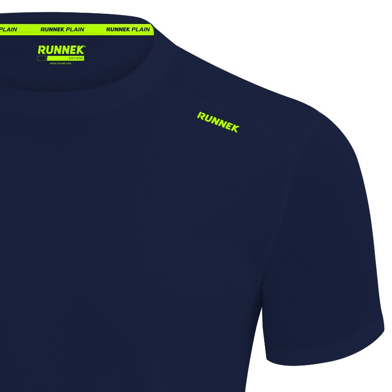 maglia manica corta Plain blu Navy donna