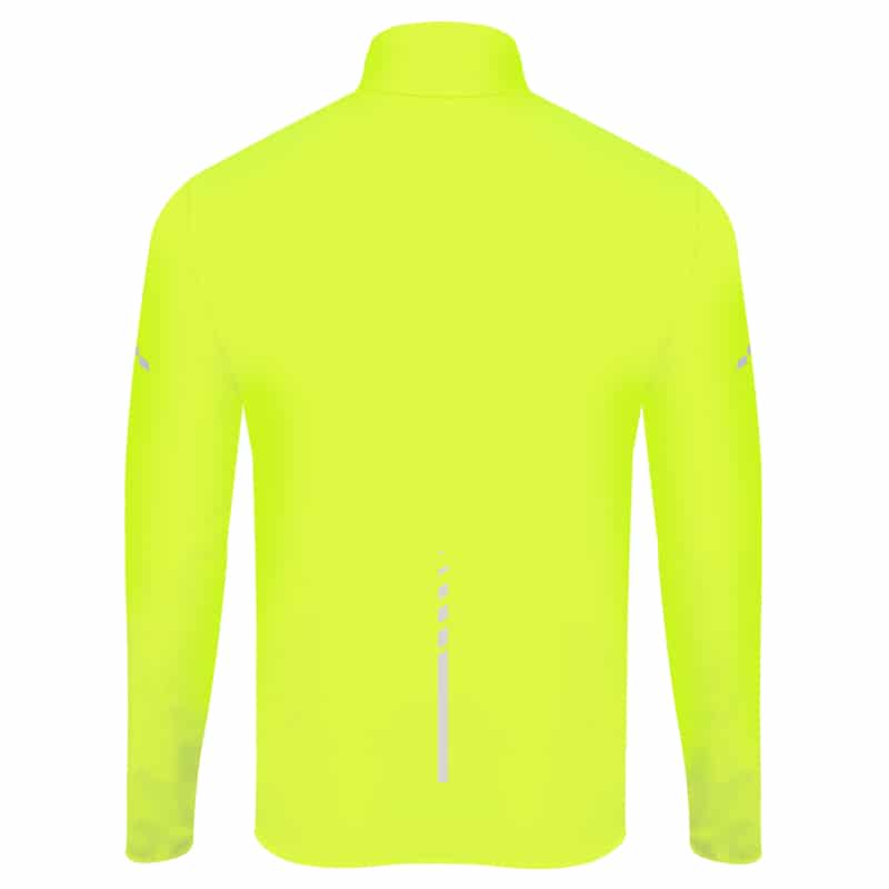 Giacca Running Tecnica Runnek Giallo Fluo Dietro Cappuccio