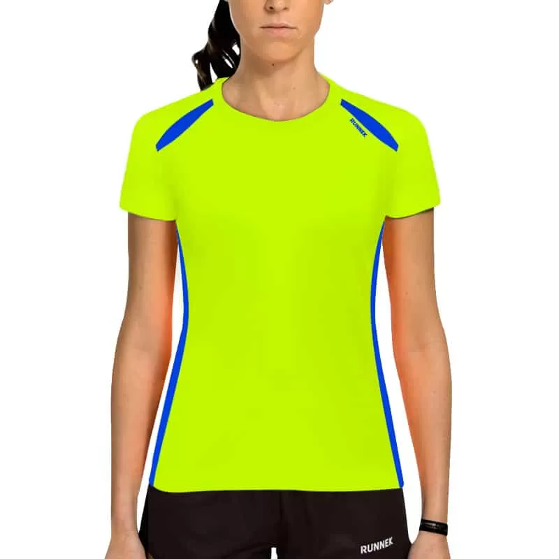 Maglia maniche corte Wave Giallo Fluo Donna