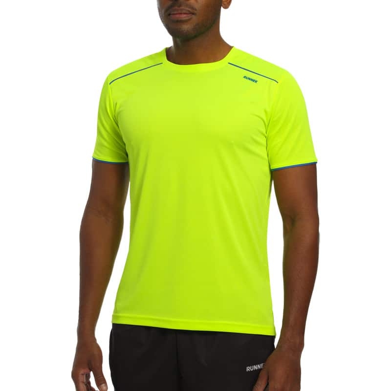 Maglia tecnica runnek ultra giallo fluo blu
