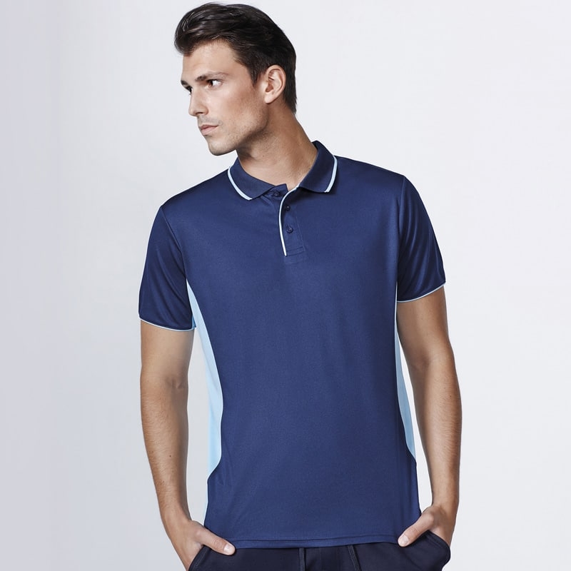 Polo tecnica blu bianco