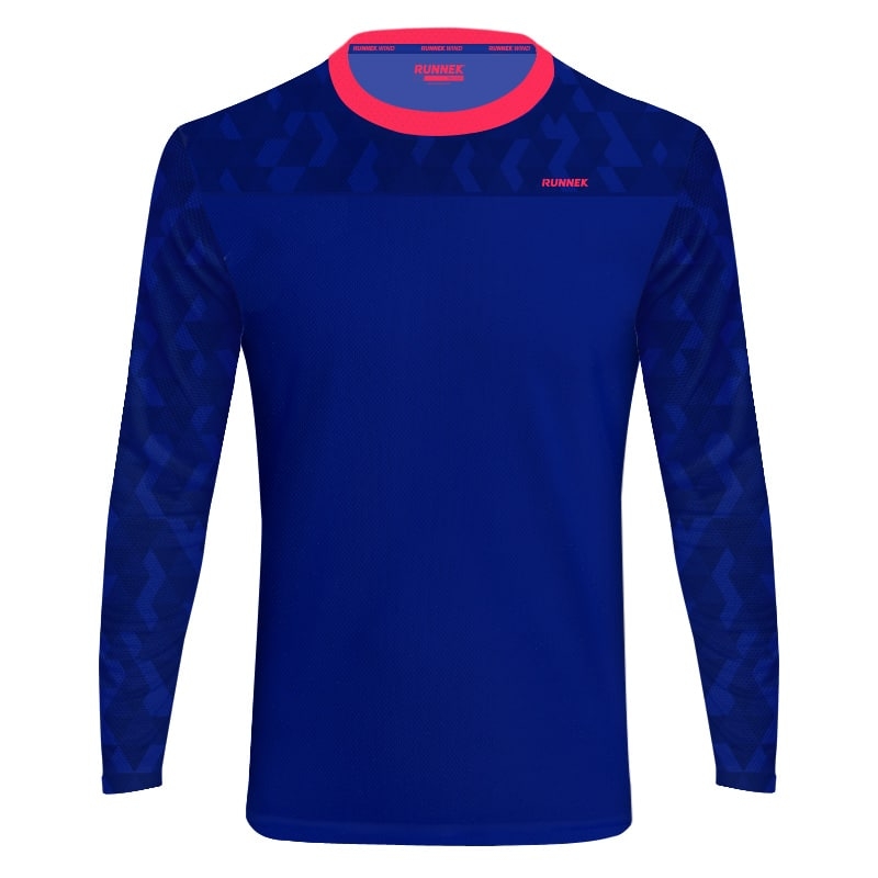 Maglia running manica lunga Runnek Wind Blu