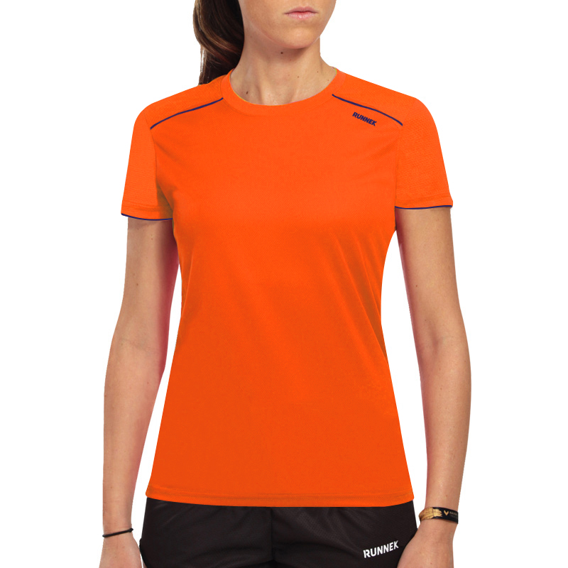 Maglia Tecnica Runnek Ultra Arancione Dettaglio Femme P